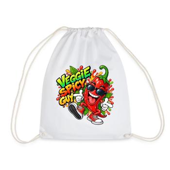 Veggie Spicy Guy Cartoon - Turnbeutel - Weiß - Vorne