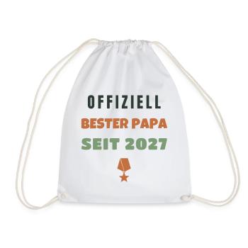 Offiziell Bester Papa seit 2027 Geschenk Werdender - Turnbeutel - Weiß - Vorne