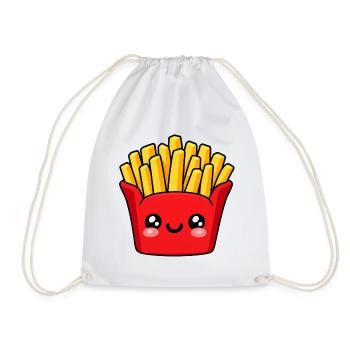 Kawaii Pommes Frites Lächeln - Turnbeutel - Weiß - Vorne
