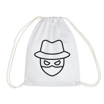 Maskierter Hacker-Linien-Symbol - Turnbeutel - Weiß - Vorne