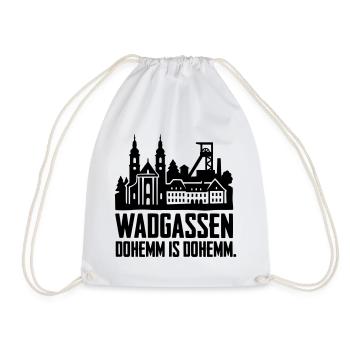 Wadgassen dohemm is dohemm spruch silhouette - Turnbeutel - Weiß - Vorne