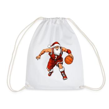Basketballer Weihnachten / Santa - Turnbeutel - Weiß - Vorne