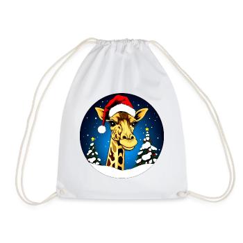 Giraffen Weihnachten - Turnbeutel - Weiß - Vorne
