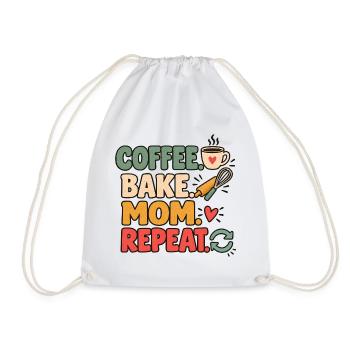 Backmama Bäckerin Köchin Mama Kaffeeliebhaberin Kunst - Turnbeutel - Weiß - Vorne