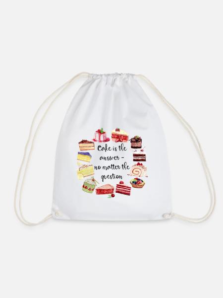Cake Is The Answer No Matter The Question - Turnbeutel - Weiß