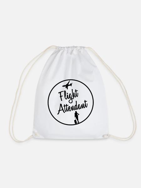 Flugbegleiterin / Stewardess - Turnbeutel - Weiß