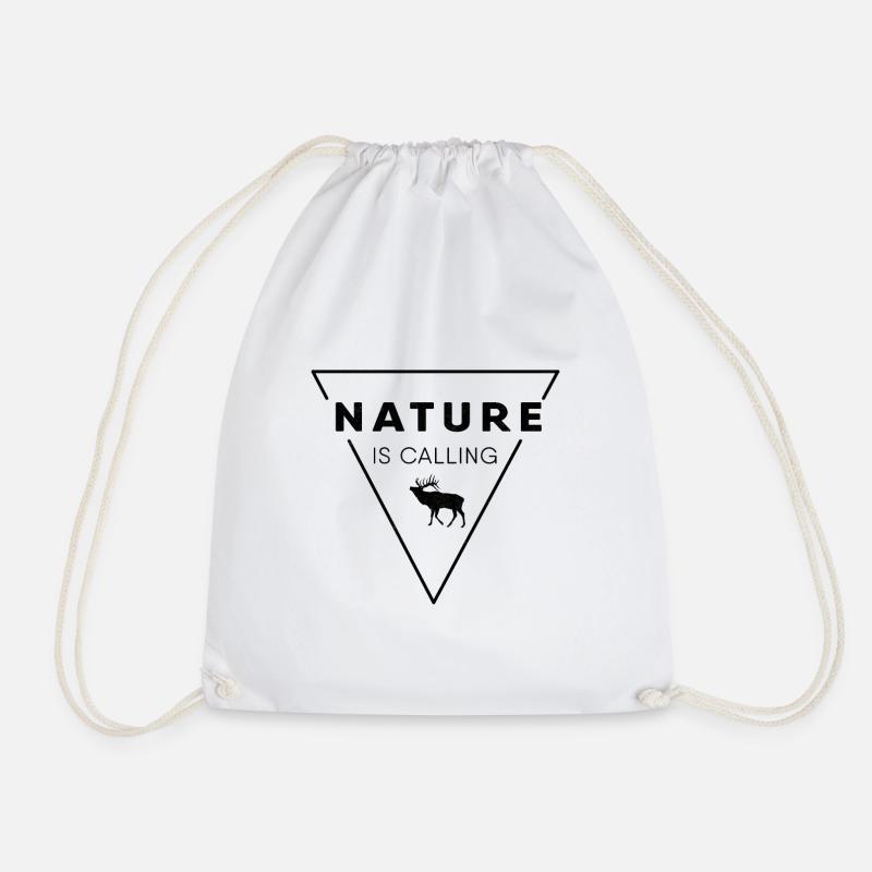Nature - Nature is calling - Drawstring Bag - white