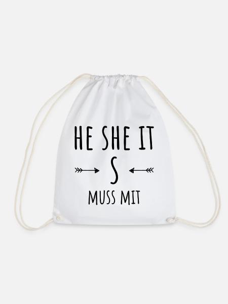 HE SHE IT - Turnbeutel - Weiß