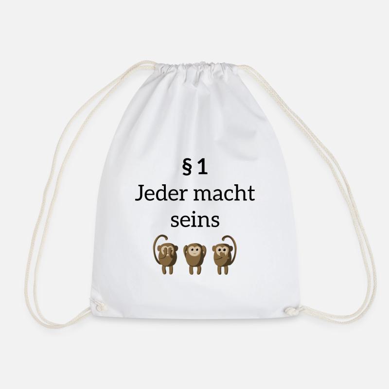 Paragraph 1 Jeder macht seins Geschenk lustig - Turnbeutel - Weiß