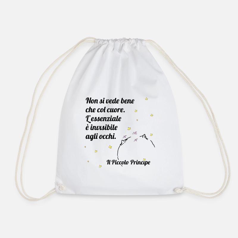 The essential is invisible to the eyes N - Drawstring Bag - white
