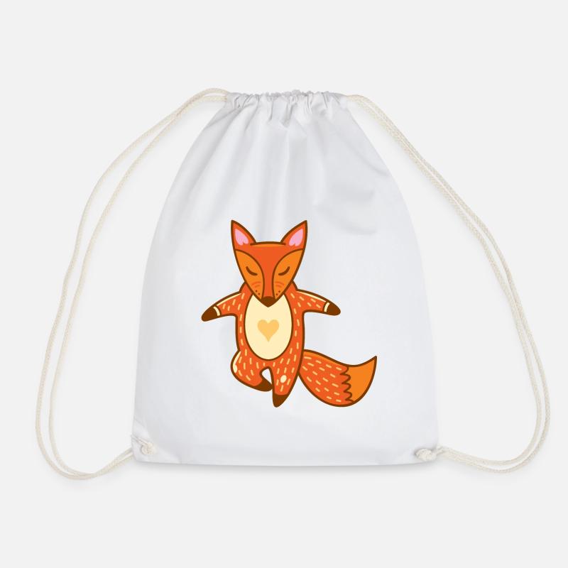 Yoga fox - Drawstring Bag - white