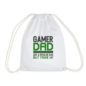 gamer dad gift Father Father's Day Father's Day gift - Drawstring Bag - white - Front