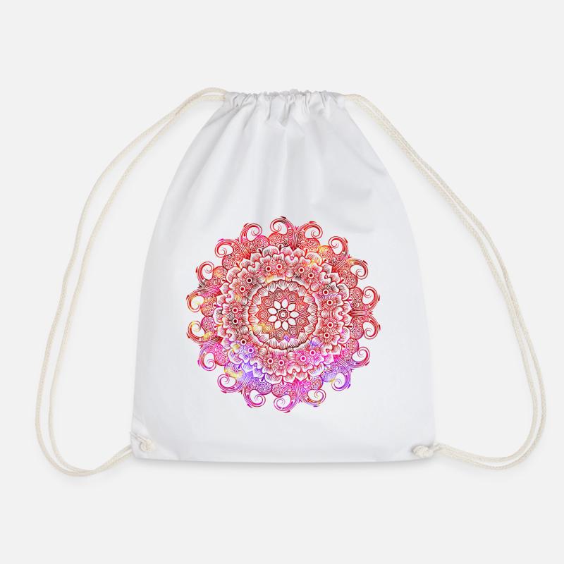 Mandala - Drawstring Bag - white