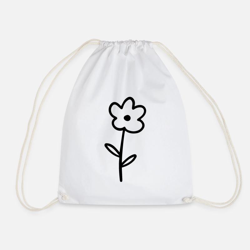 flower - Drawstring Bag - white