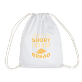 La vie est trop courte pour un mauvais pain UNISEX FOOD - Sac de sport léger - blanc - Devant