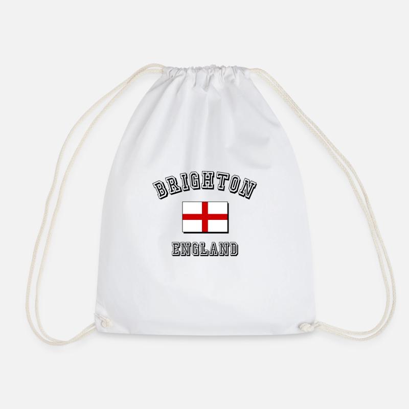 Brighton England mit englischer Flagge - Turnbeutel - Weiß