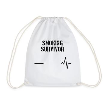 Smoking Survivor Gift Smoker Ex-Smoker Aufhoe - Drawstring Bag - white - Front