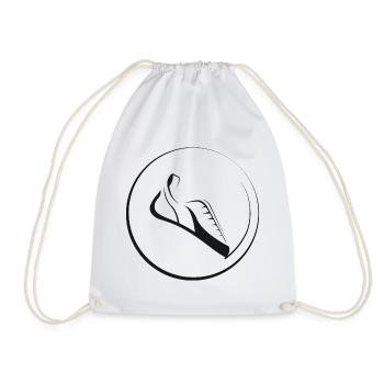 bouldering boulder symbol climbing shoes logo - Drawstring Bag - white - Front