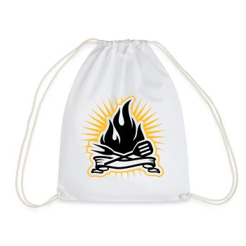 Grill accessories and grill flames - Drawstring Bag - white - Front