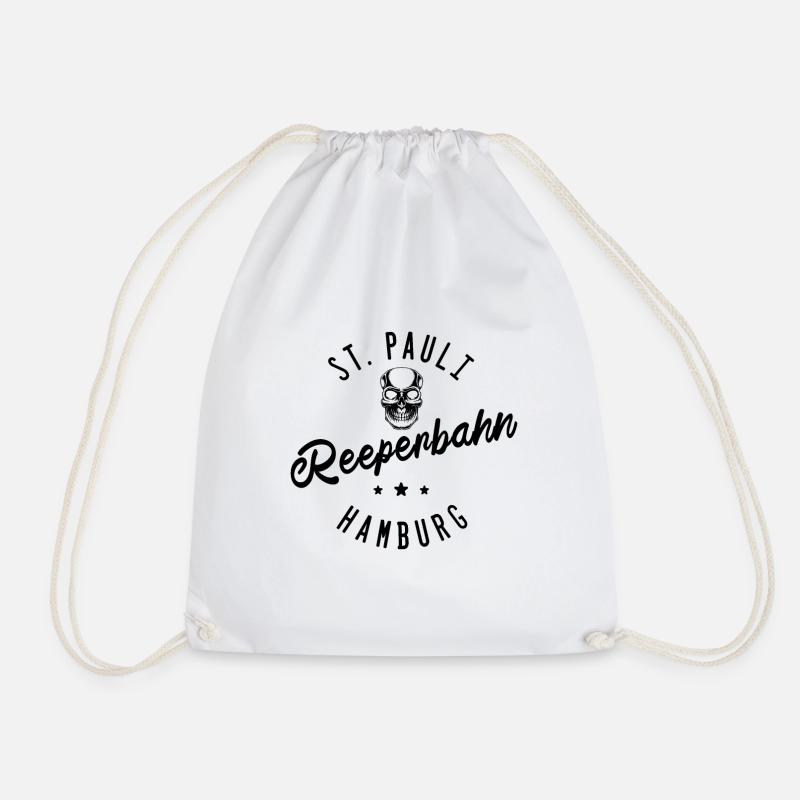 St. Pauli Hamburg Reeperbahn - Drawstring Bag - white