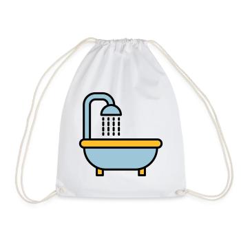 Badewanne - Turnbeutel - Weiß - Vorne