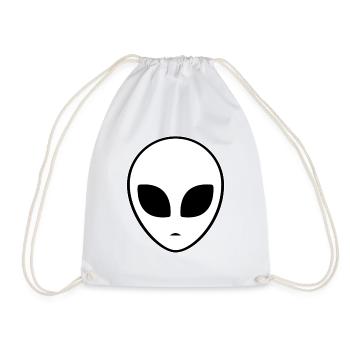 Alien Alienkopf Aliens Ufo Space Geschenk Scifi - Turnbeutel - Weiß - Vorne