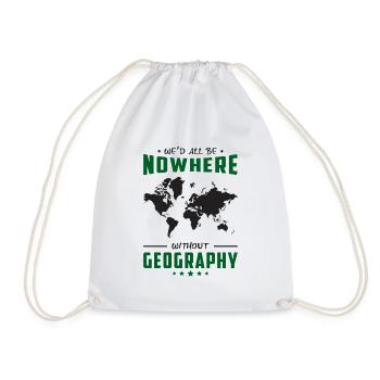 Geografie Lehrer Geocaching Geography GPS Geschenk - Turnbeutel - Weiß - Vorne