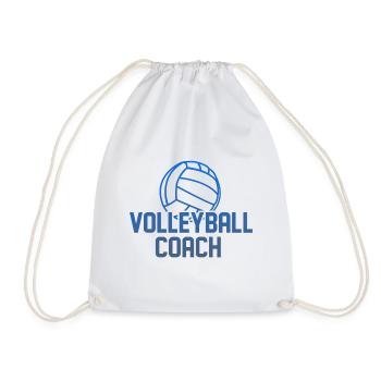 Funny volleyball coach coach saying - Drawstring Bag - white - Front