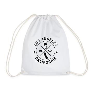 Los Angeles California USA - Drawstring Bag - white - Front