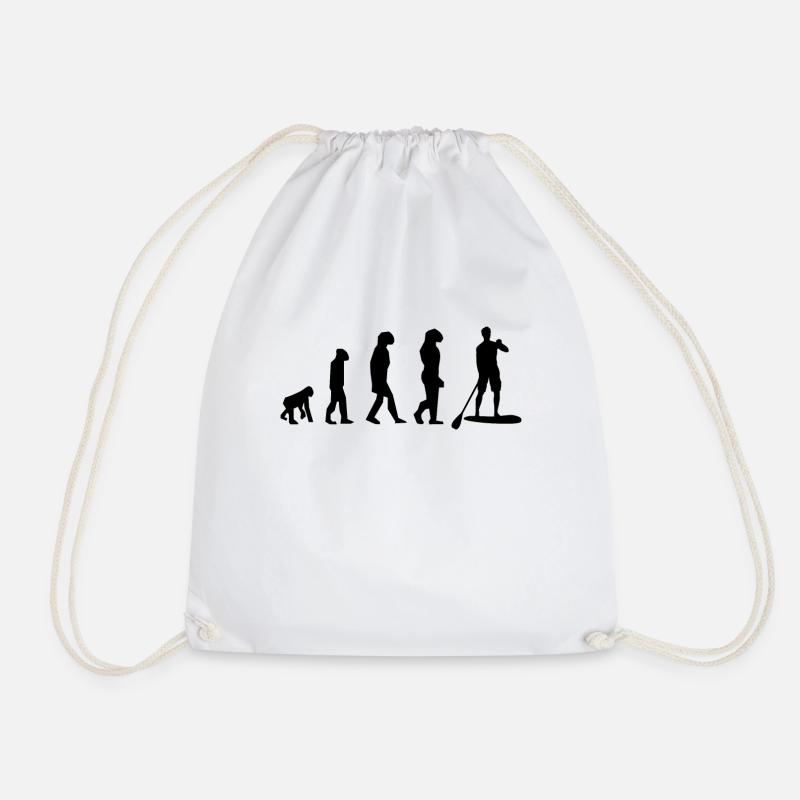 Evolution of Paddleboarding Paddleboard Paddle - Drawstring Bag - white