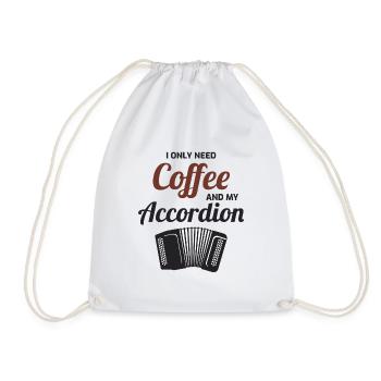 Kaffee Akkordeon Polka Musik Musiker Geschenk - Turnbeutel - Weiß - Vorne