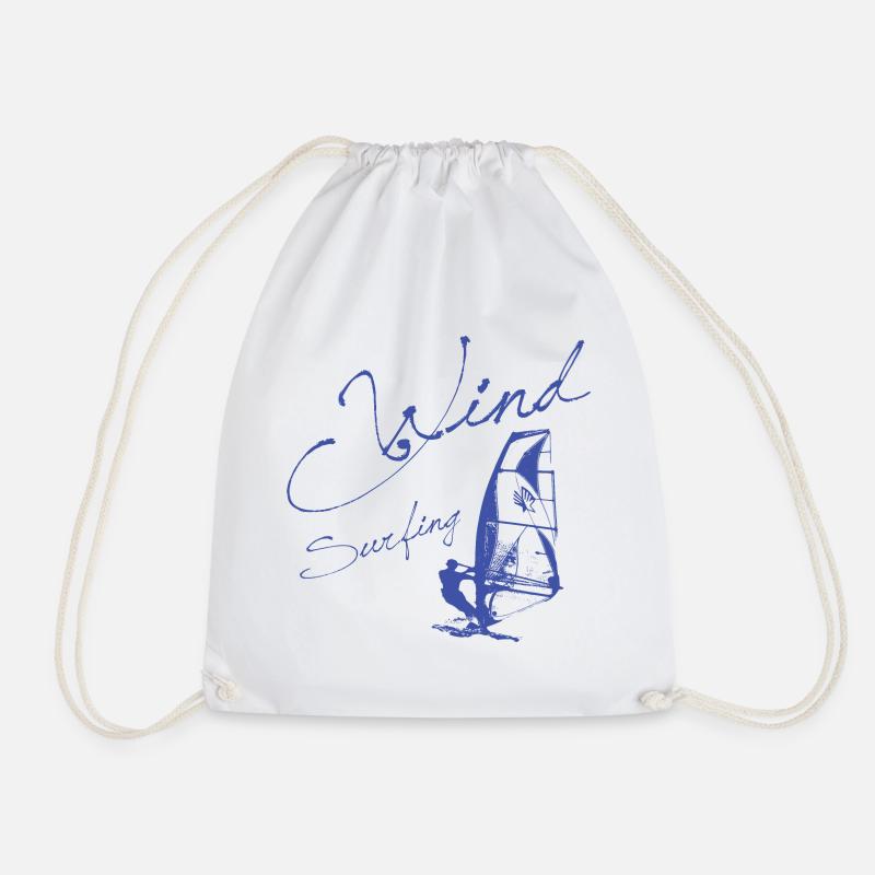 WINDSURFING - SURFER WINDSURFER gift - Drawstring Bag - white