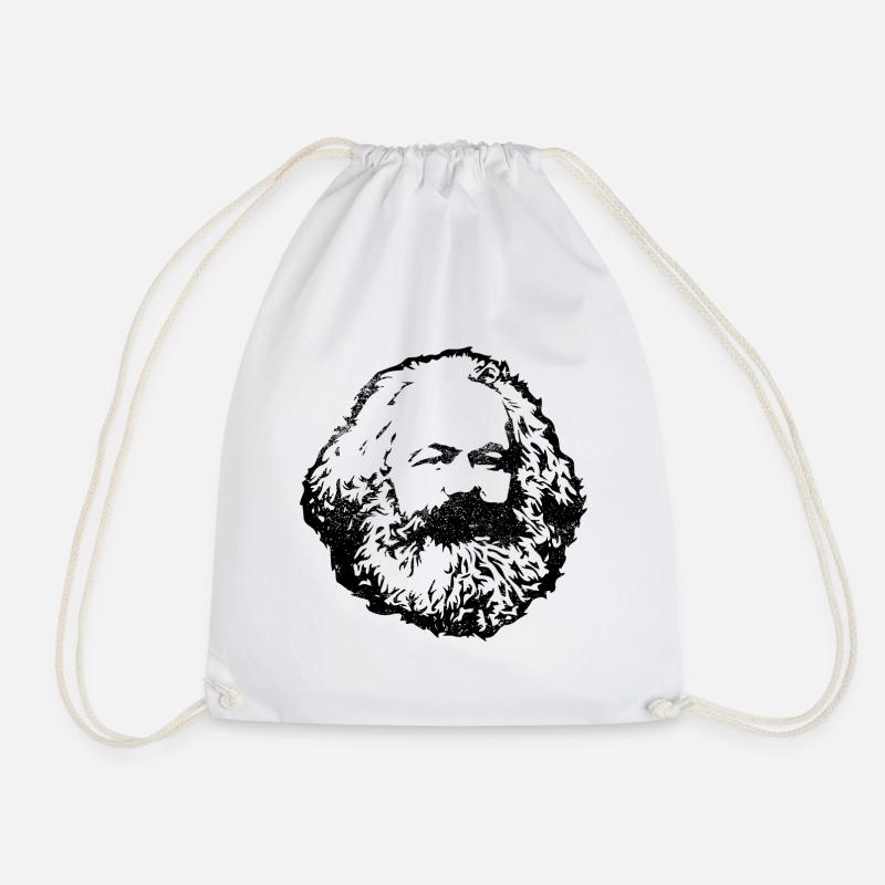 Karl Marx Face Communism Marxism Philosopher - Drawstring Bag - white