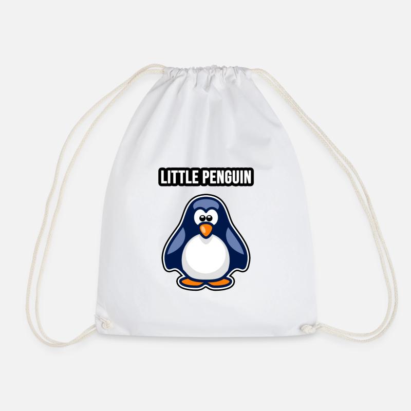 Little Penguin - Drawstring Bag - white