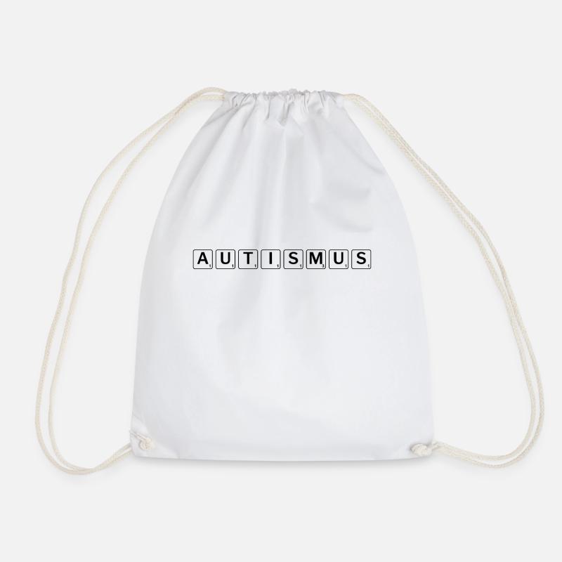 Autism Autistic Autism - Drawstring Bag - white