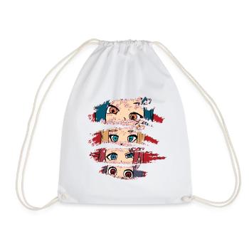 Anime Girl Eyes - Japan Art Waifu Motif - Sac de sport léger - blanc - Devant