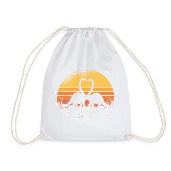 Dinosaurier Sonnenuntergang Valentinstag - Drawstring Bag - white - Front