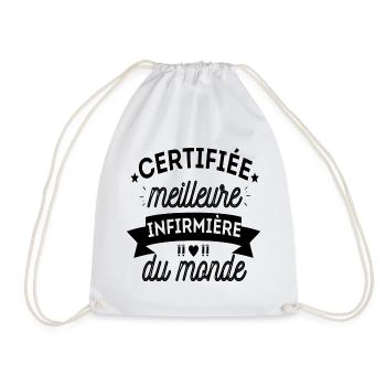 T shirt infirmière meilleure infirmière cadeau - Sac de sport léger - blanc - Devant