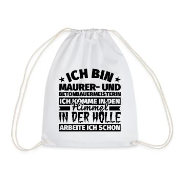 Maurer- und Betonbauermeisterin Geschenk lustig Hi - Turnbeutel - Weiß - Vorne