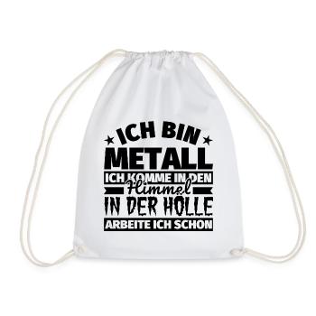 Metall Geschenk lustig Himmel Hölle - Turnbeutel - Weiß - Vorne