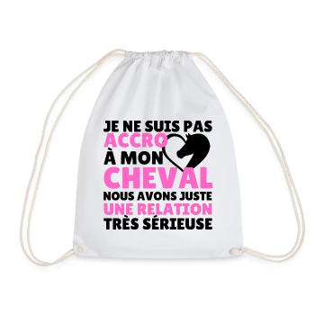 t shirt équitation humour cheval cadeau femme - Sac de sport léger - blanc - Devant