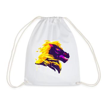 A Beautiful and Funny Nightmare Horse on Fire - Drawstring Bag - white - Front