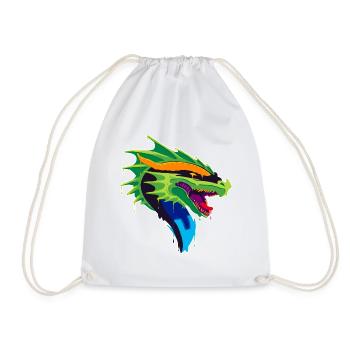 Ein Schönes und Lustiges Drachen Design - Turnbeutel - Weiß - Vorne