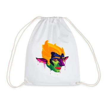 Creepy and beautiful Gnome Monster design - Drawstring Bag - white - Front