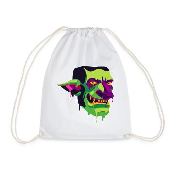 Creepy and beautiful Goblin Monster Design - Drawstring Bag - white - Front