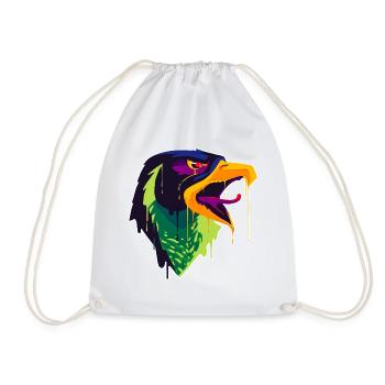 A Beautiful and Fun Griffin Eagle Design - Drawstring Bag - white - Front