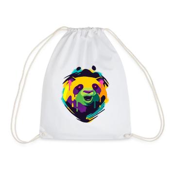 Ein Schönes und Lustiges Panda Design - Turnbeutel - Weiß - Vorne