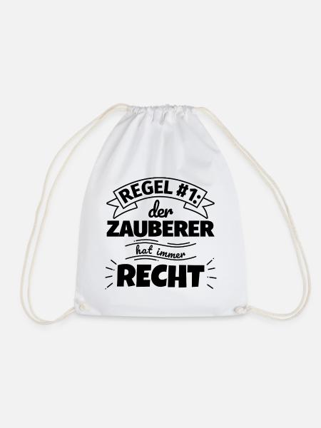 Zauberer Geschenke – Hat immer Recht - Turnbeutel - Weiß