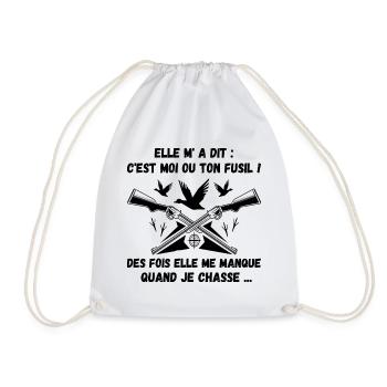 Chasse humour chasseur cadeau drôle homme - Sac de sport léger - blanc - Devant