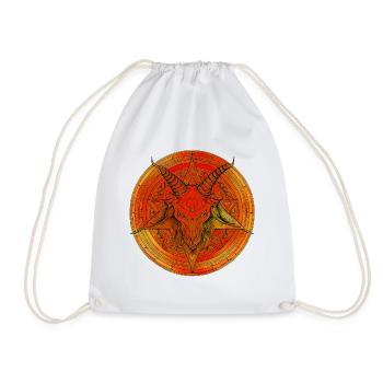Pentagramme surmonté d'une tête de baphomet - Sac de sport léger - blanc - Devant